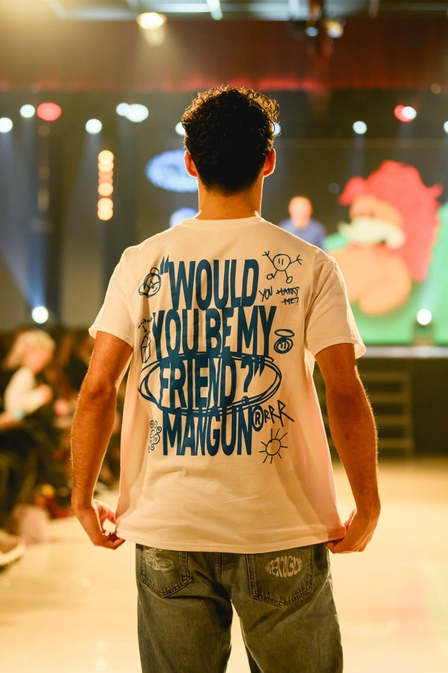 T-shirt "would you be my friend" blue "Précommande"